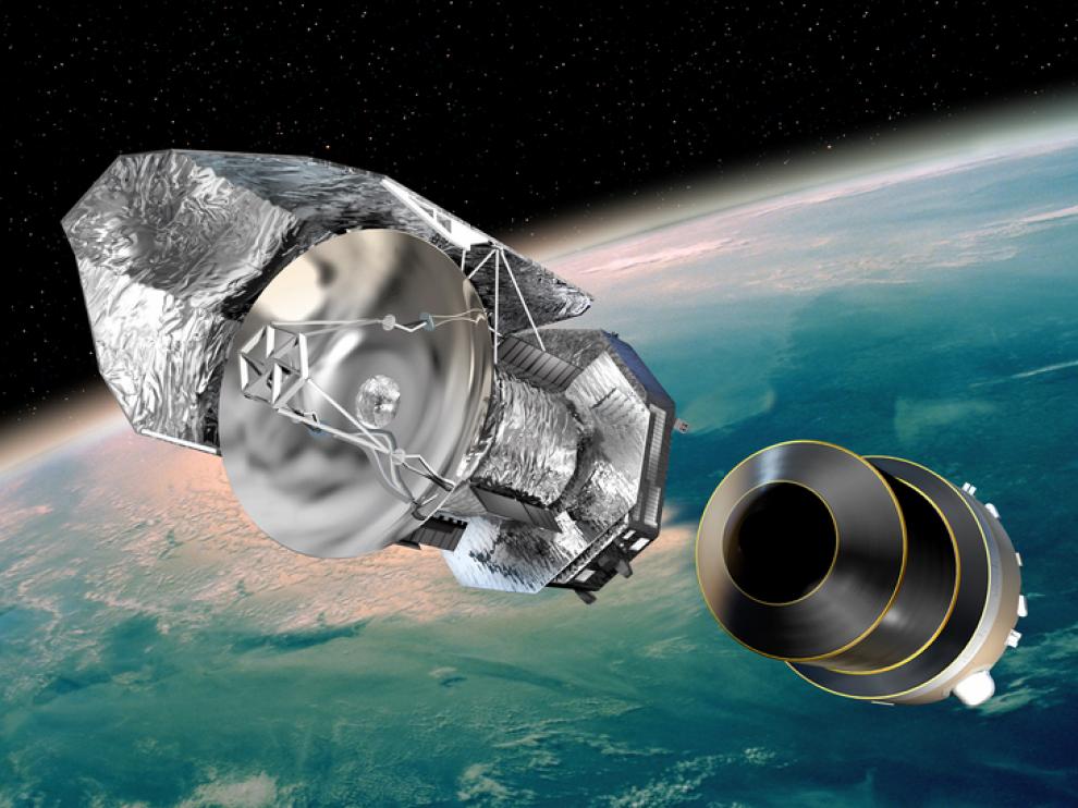 Ilustración del Herschel en es espacio.