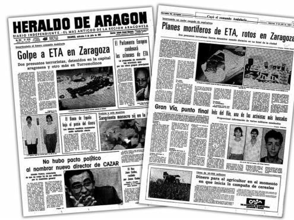Imagen de la portada de HERALDO y de la página 5 del 8 de julio de 1987.