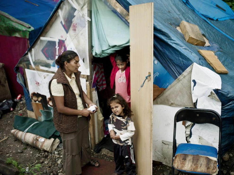Imagen del campamento romanía afincado en Francia.