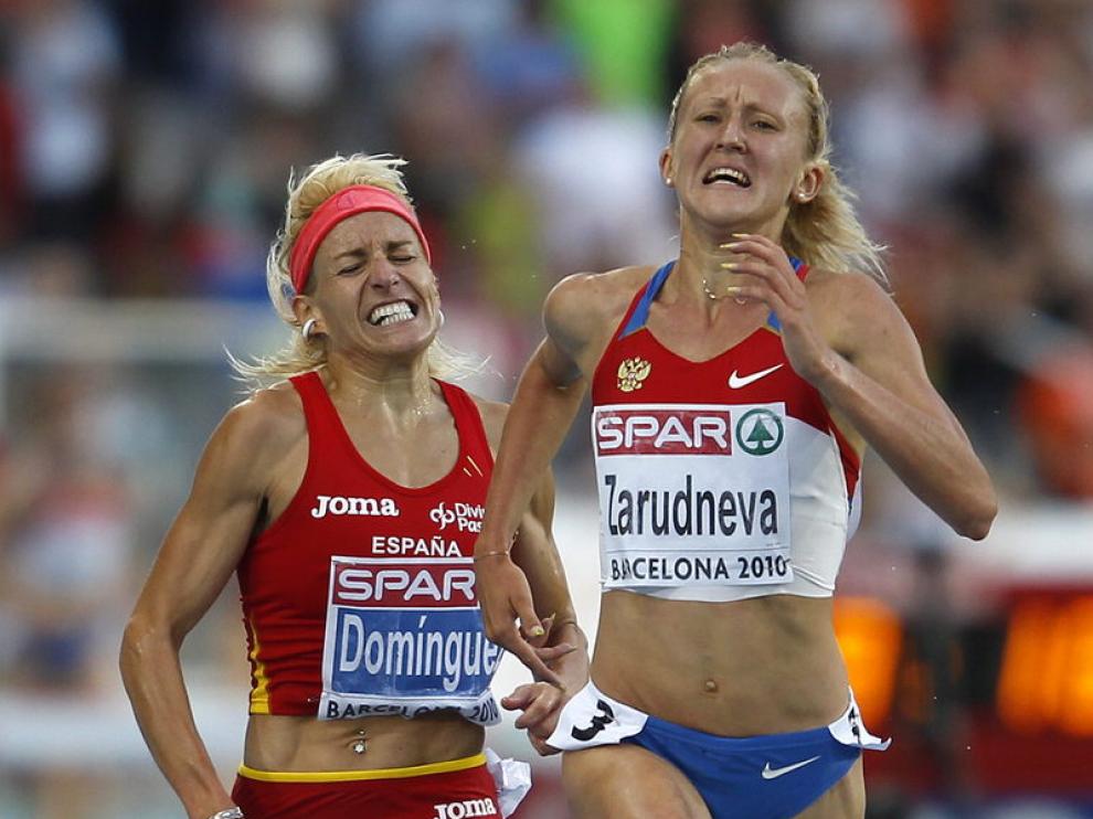 Marta Domínguez en la prueba de los 3.000 obstáculos