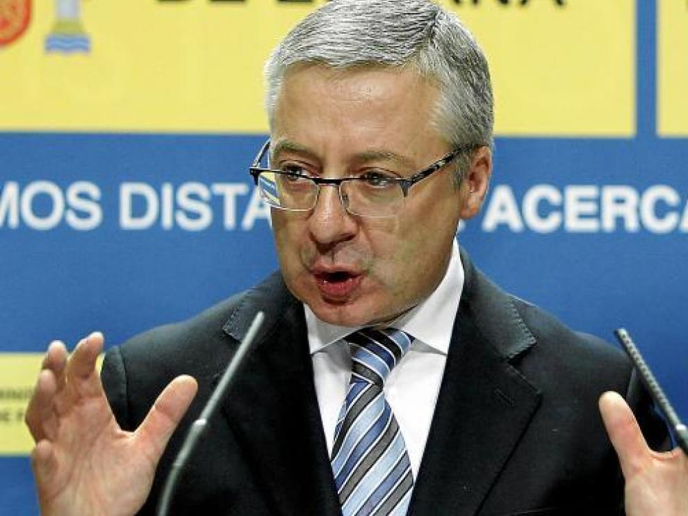 El ministro de Fomento, José Blanco, el pasado martes en un acto del Ministerio.