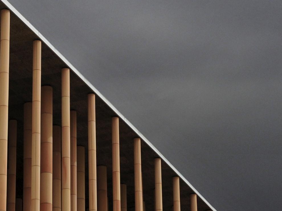 Fachada del pabellón de España de la Expo de Zaragoza, futura sede del Instituto del Cambio Climático
