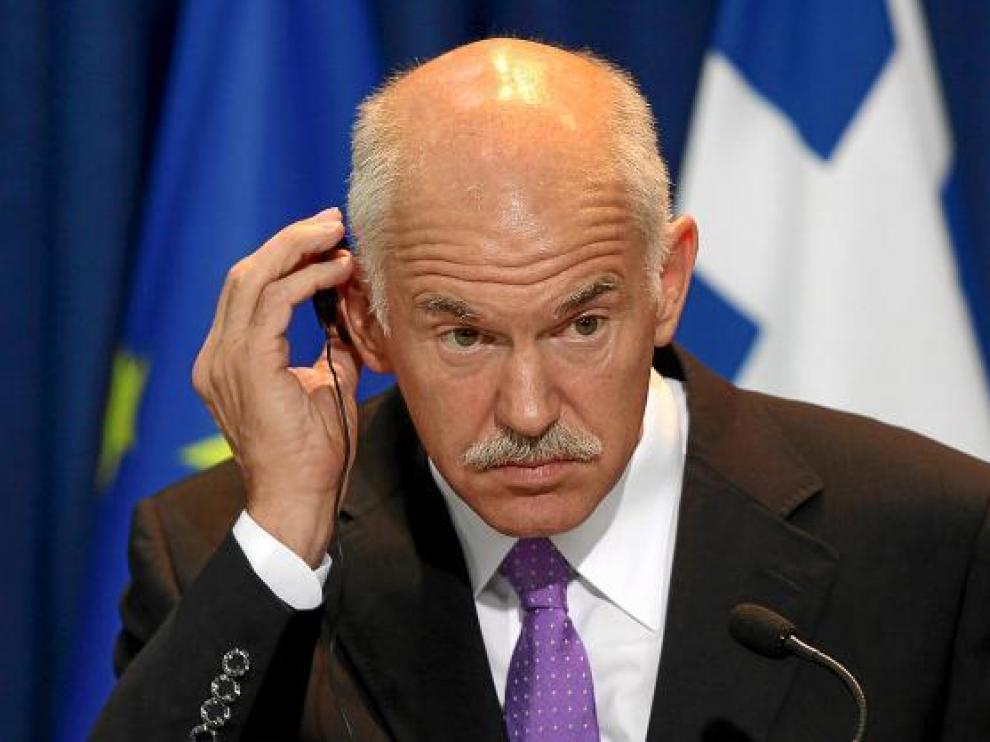 El primer ministro griego, Yorgos Papandréu, en una reciente conferencia