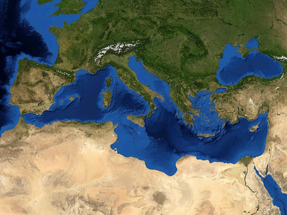 Imagen de satélite de la zona mediterránea