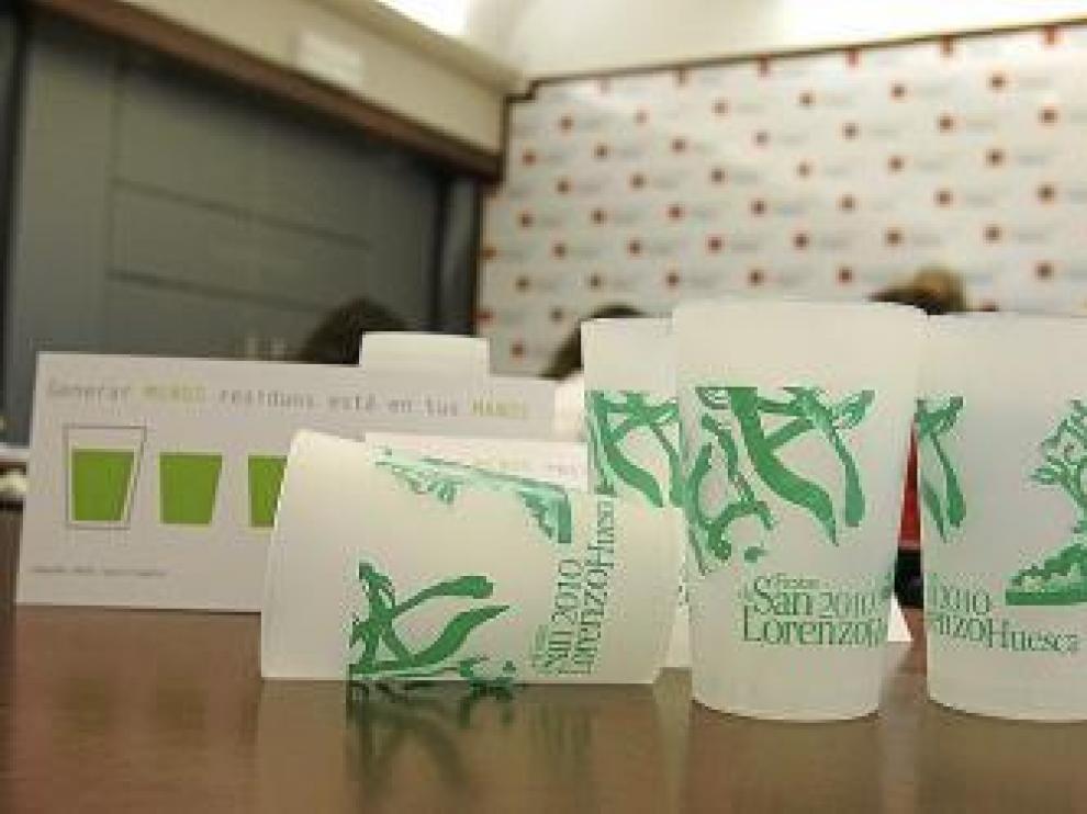Los vasos reutilizables ya se han utilizado en las fiestas de San Lorenzo