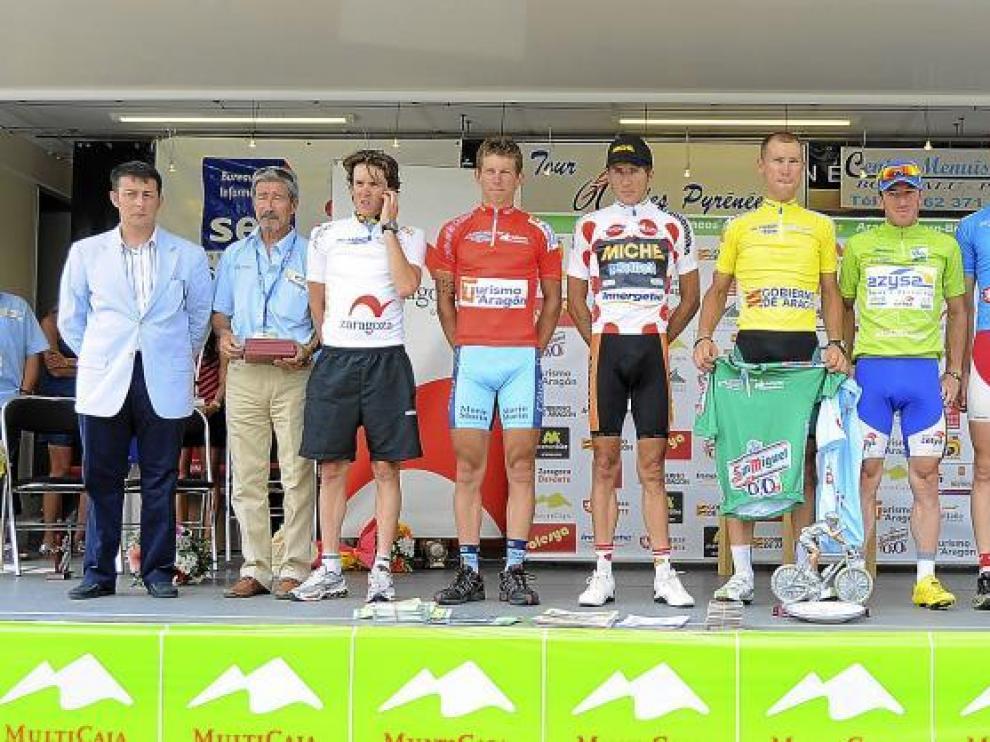 Distribución final de los maillots de la cuadragésimo primera Vuelta Ciclista a los Pirineos.