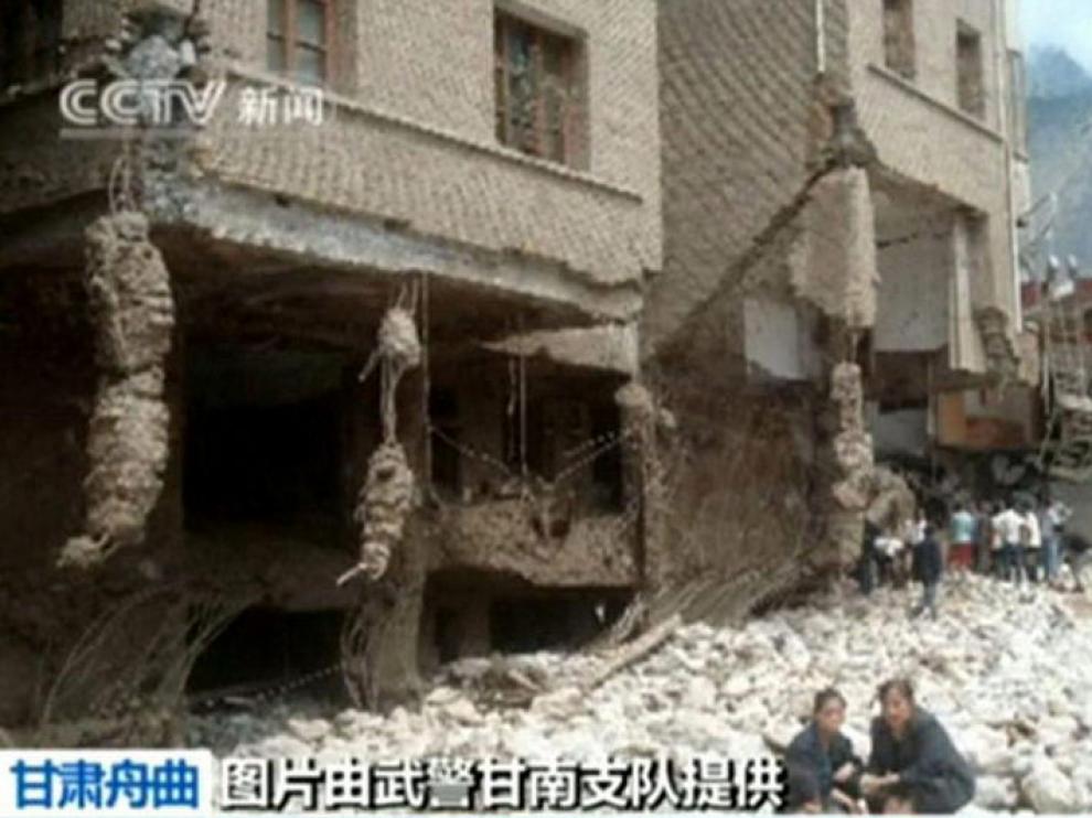 Imágenes de la televisión china sobre la catástrofe