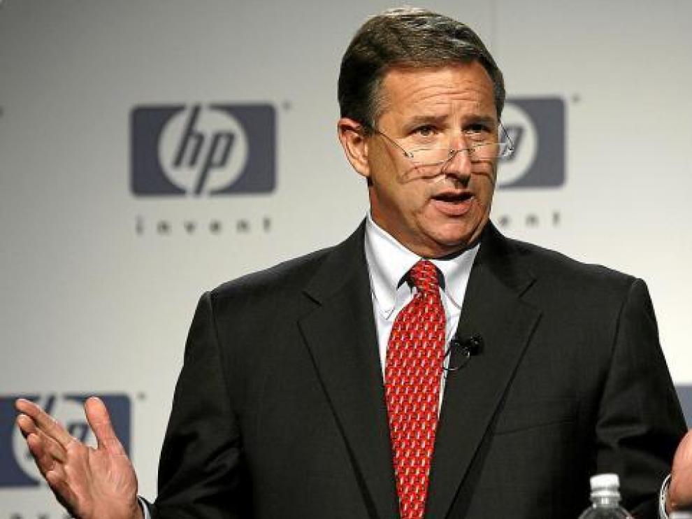 El hasta ahora director de HP, Mark Hurd, durante una reciente rueda de prensa de la firma.