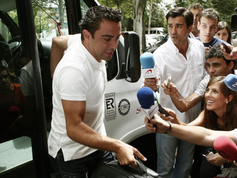 Xavi a su llegada a Las Rozas.