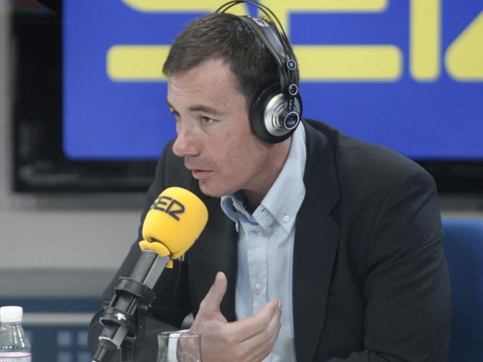 Tomás Gómez durante la entrevista que ha concedido a la cadena Ser.