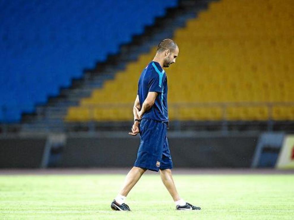 El entrenador del Barcelona, Pep Guardiola, contará con muchas ausencias en el equipo.