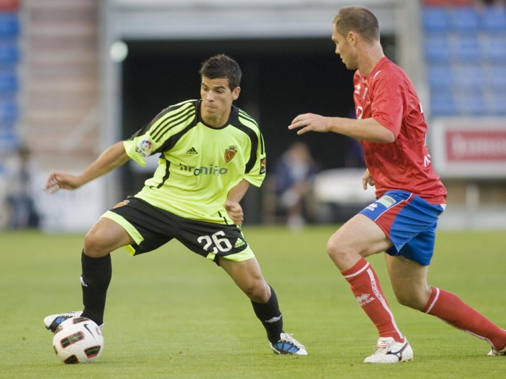 Un momento del partido en Soria