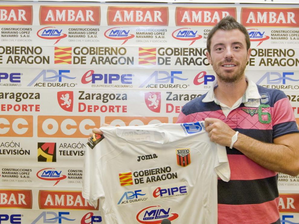 El jugador, durante su presentación