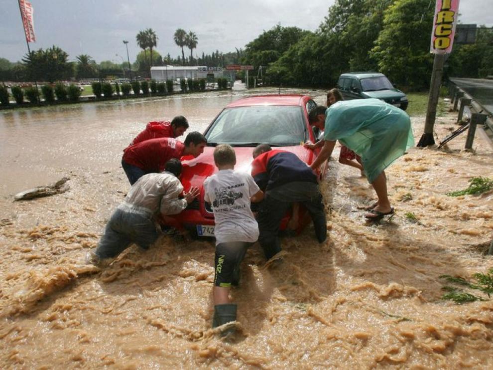 Las fuertes lluvias llegaron también a Altafulla en Tarragona
