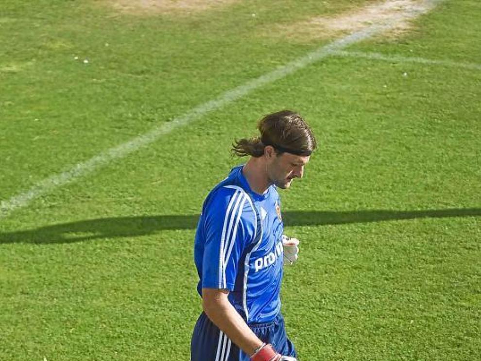 Leo Franco, durante un entrenamiento en la Ciudad Deportiva.