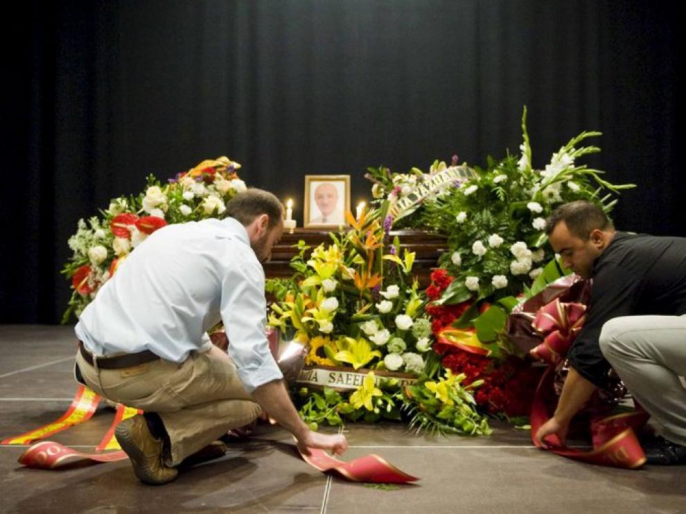 La capilla ardiente se ha instalado en el auditorio de Cuarte de Huerva