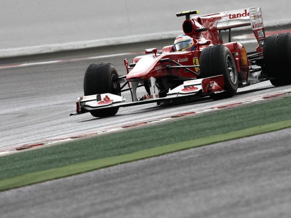 Alonso durante la carrera.