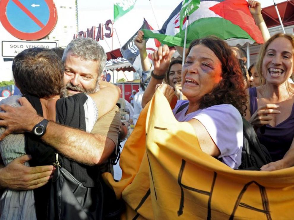 Los activistas, recién llegados a España