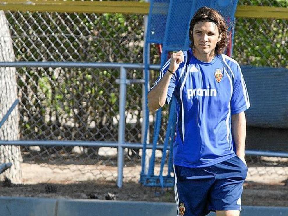 Nicolás Bertolo, durante el ligero entrenamiento de ayer, en la Ciudad Deportiva.