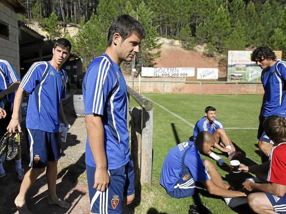Paredes, junto a sus compañeros, en un momento de la pretemporada.