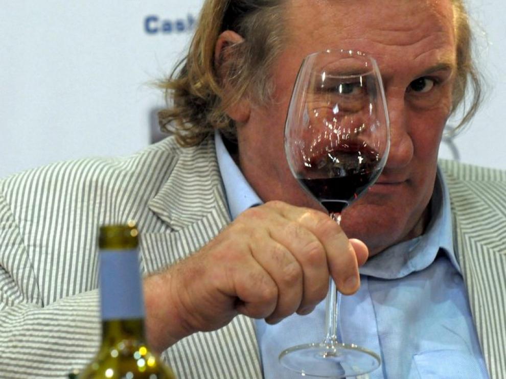 Depardieu, durante un acto promocional de vino