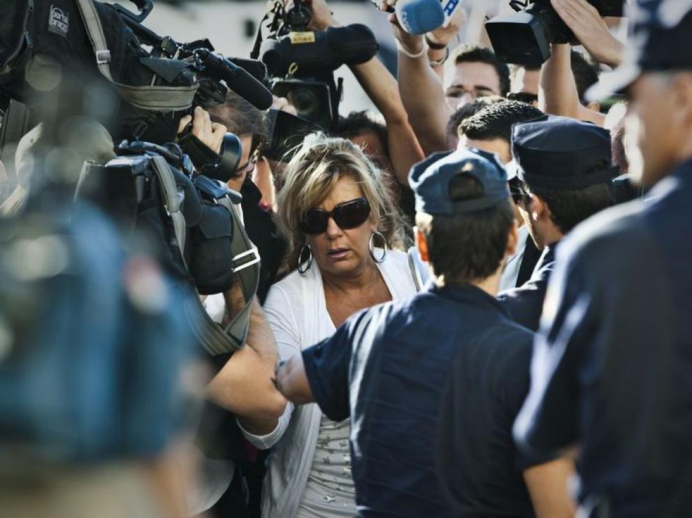 Marisol Yagüe, a la entrada de la Audiencia Provincial de Málaga