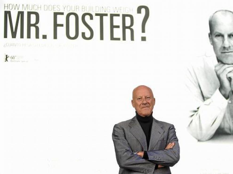 Norman Foster, ayer, en Madrid, en la presentación de su documental.