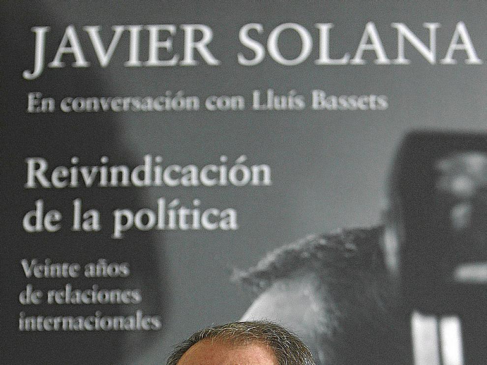 Javier Solana, en la presentación de su libro en Madrid