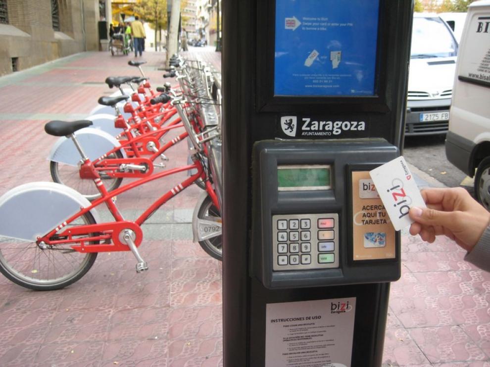 La estación de Bizi de la plaza de Santa Engracia, esta mañana