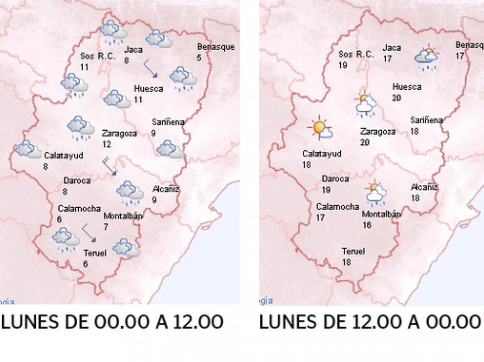 Mapas para las próximas 36 horas