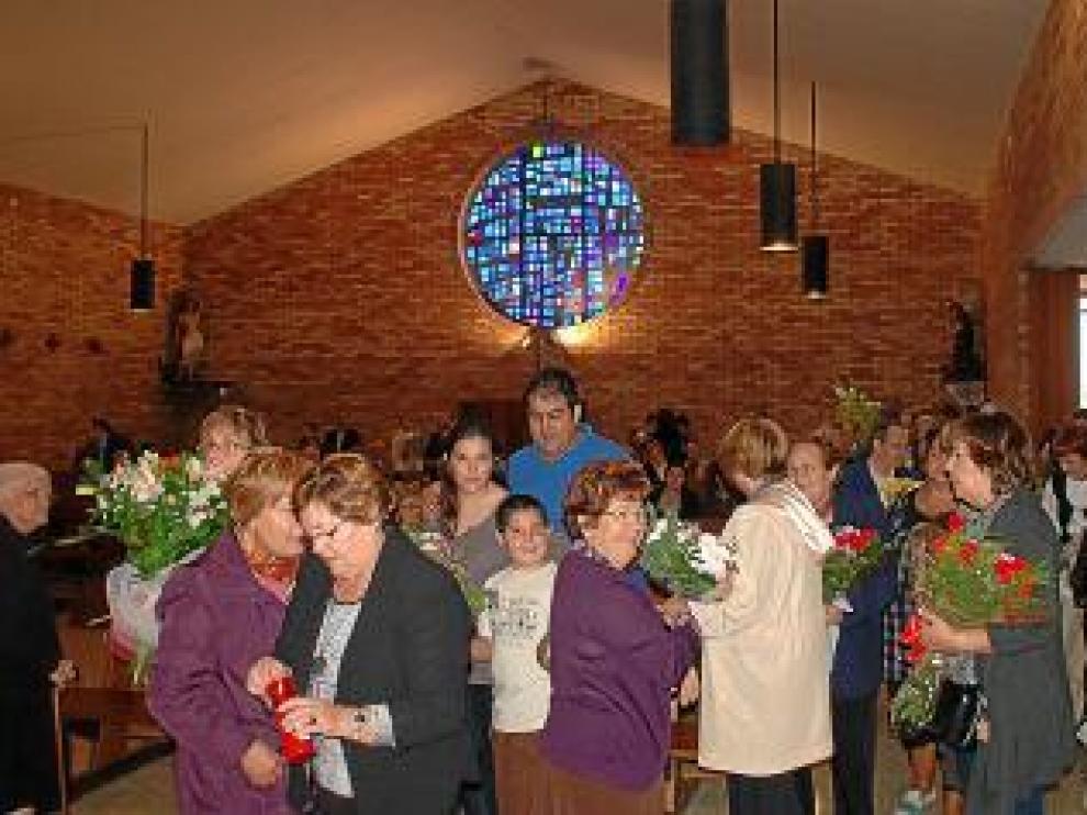 Un momento de la ofrenda celebrada ayer en Fayón.