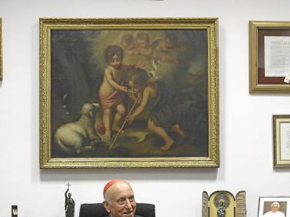 Agustín García-Gasco, en el despacho del arzobispo de Zaragoza.