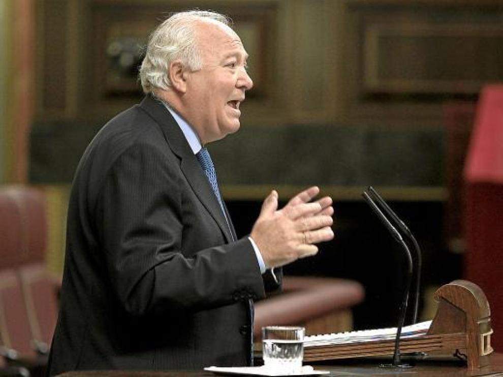 Moratinos, ayer en su intervención en la sesión de control al Gobierno en el Congreso.