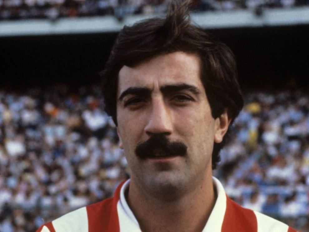 Juan Carlos Arteche con la camiseta del Atlético de Madrid