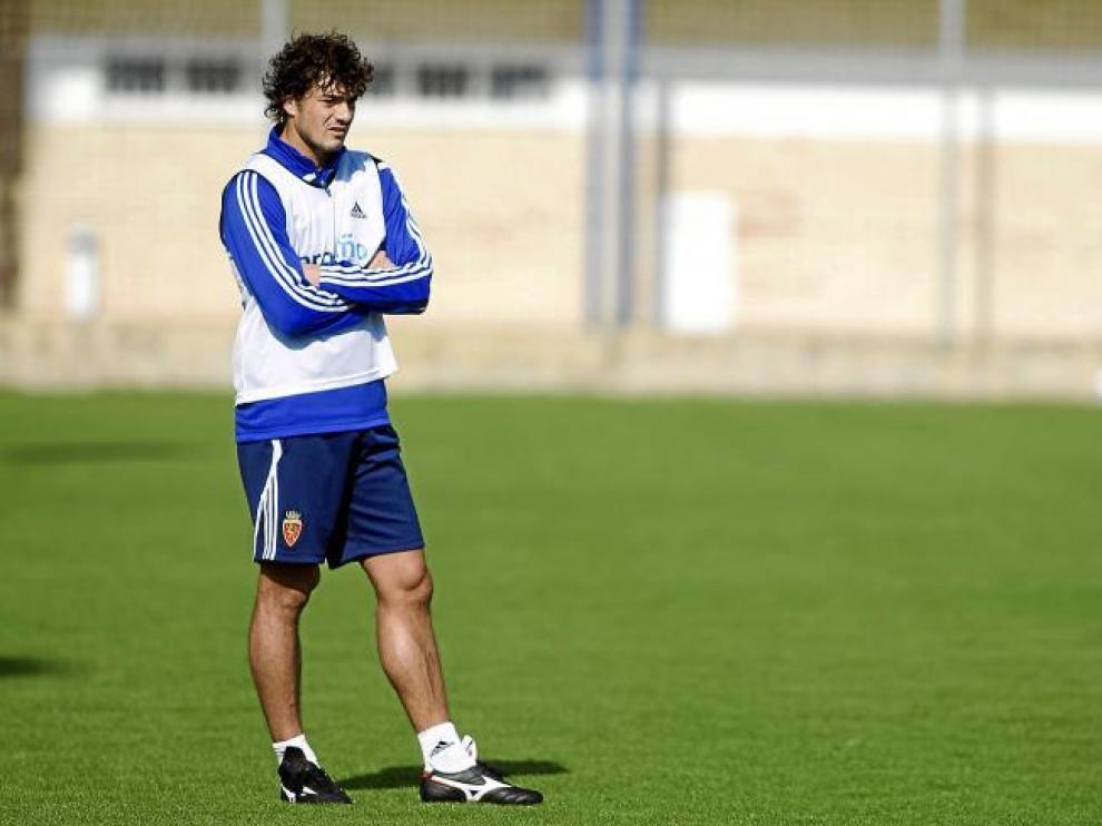 Contini, en el entrenamiento de ayer