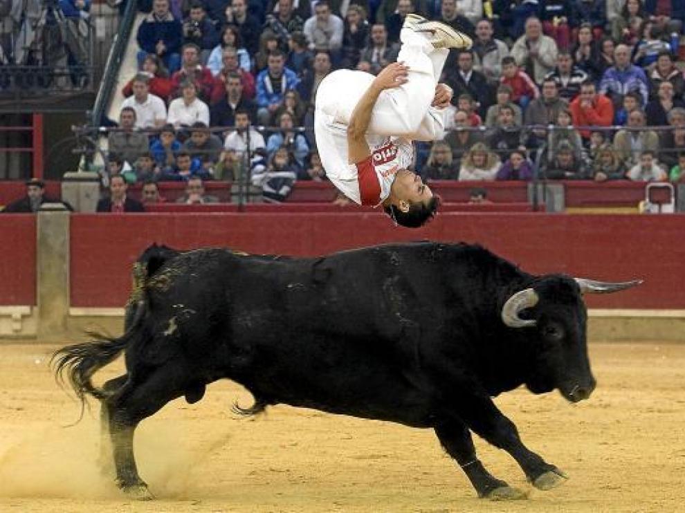El concurso de recortadores ofreció momento espectaculares ayer en la Misericordia.