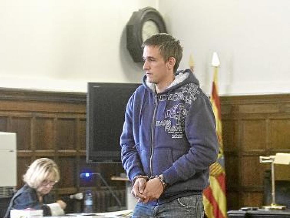 Larriba, durante el juicio en Zaragoza.