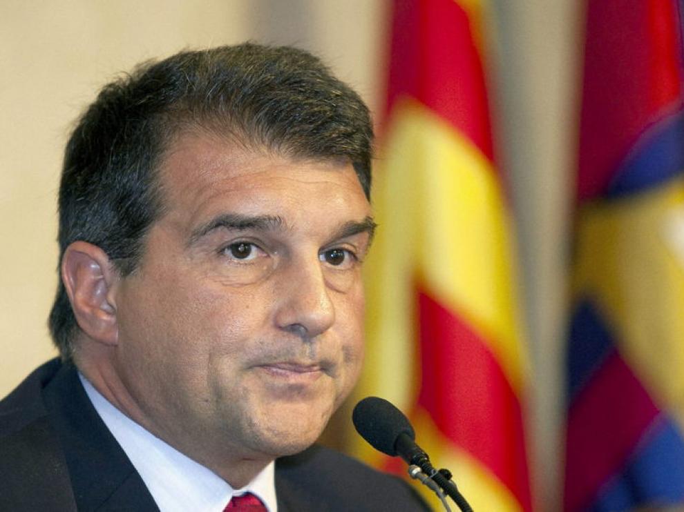 Laporta durante su rueda de prensa.
