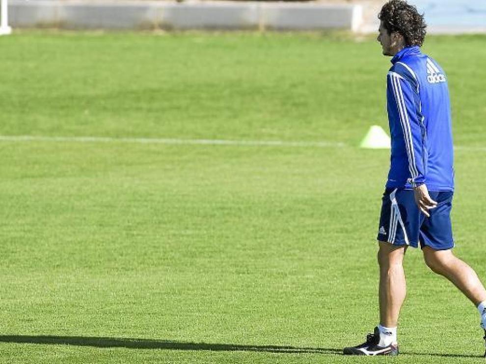 Contini en el momento de abandonar el entrenamiento, el pasado miércoles.