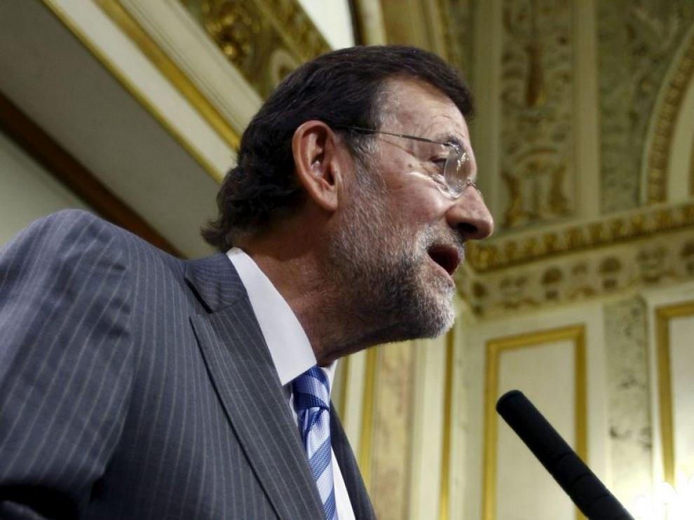 Mariano Rajoy, ayer, hablando de los cambios en el Gobierno
