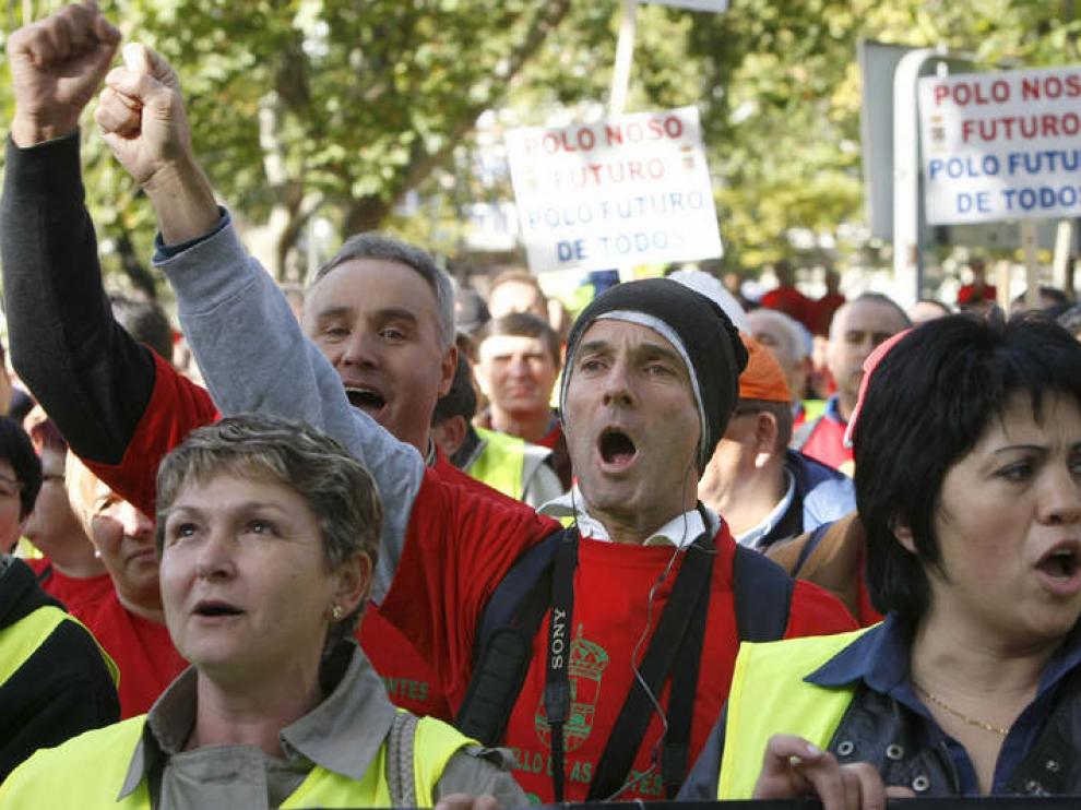 Manifestación ante el Ministerio de Industria contra el decreto de apoyo al carbón español