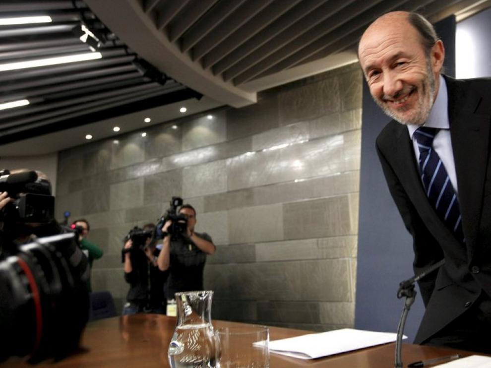 Rubalcaba, tras la reunión del Consejo de Ministros