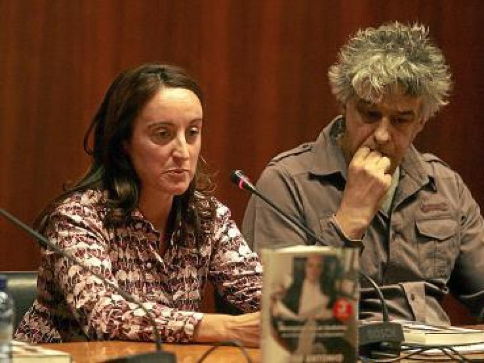 Ángela Labordeta y Carlos Castán, en el homenaje.