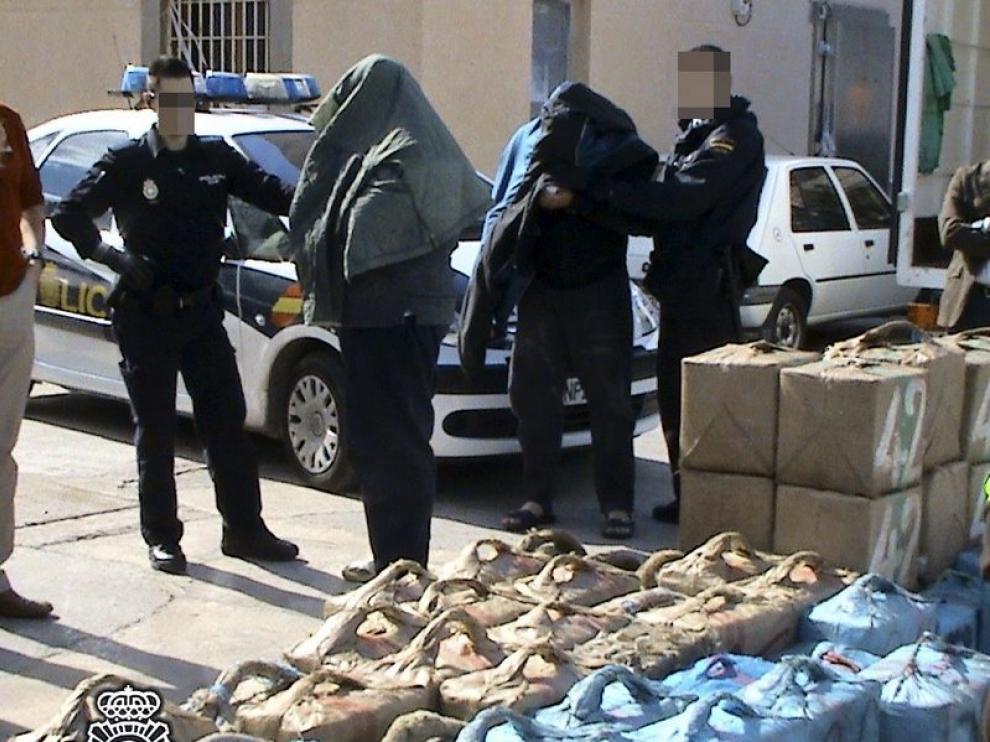 El cargamento de hachís interceptado en el puerto de Cabo de Palos