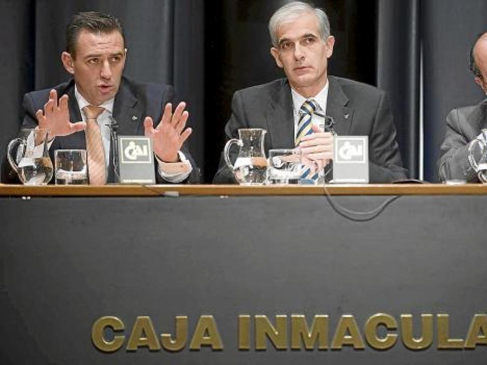 Carrasco, Pemán y García Toledo, durante la rueda de prensa de ayer.