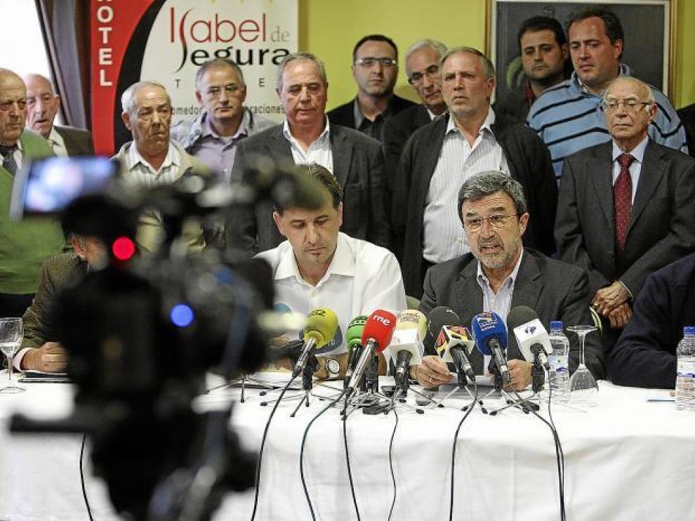 Ferrer, durante la rueda de prensa en Teruel