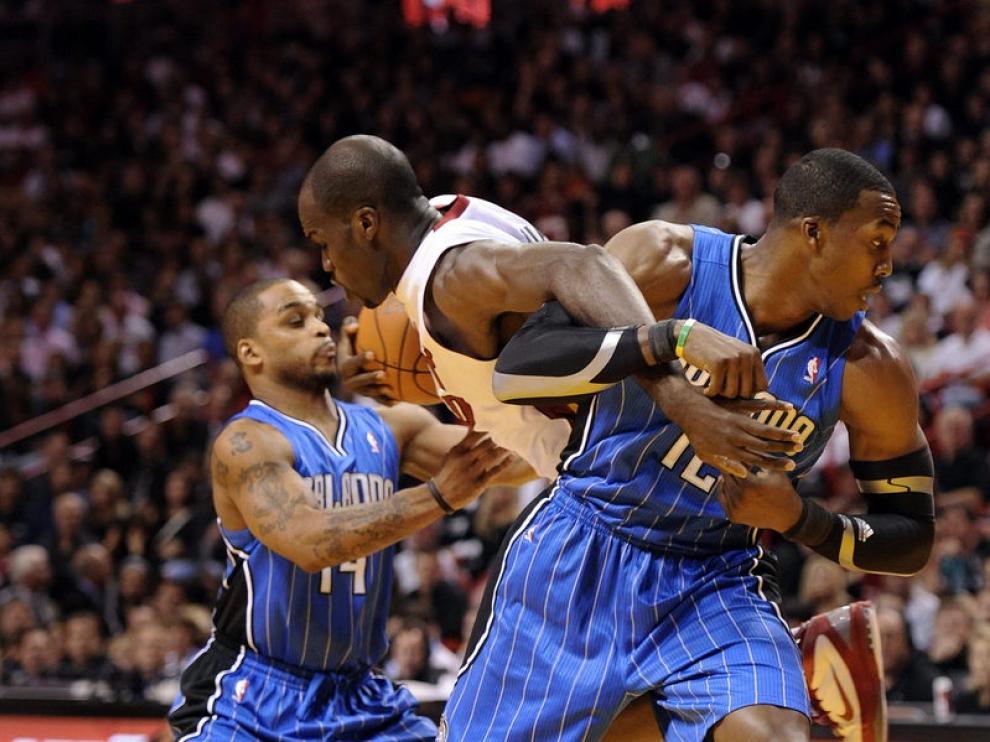 Un momento del partido entre los Heat y los Magic