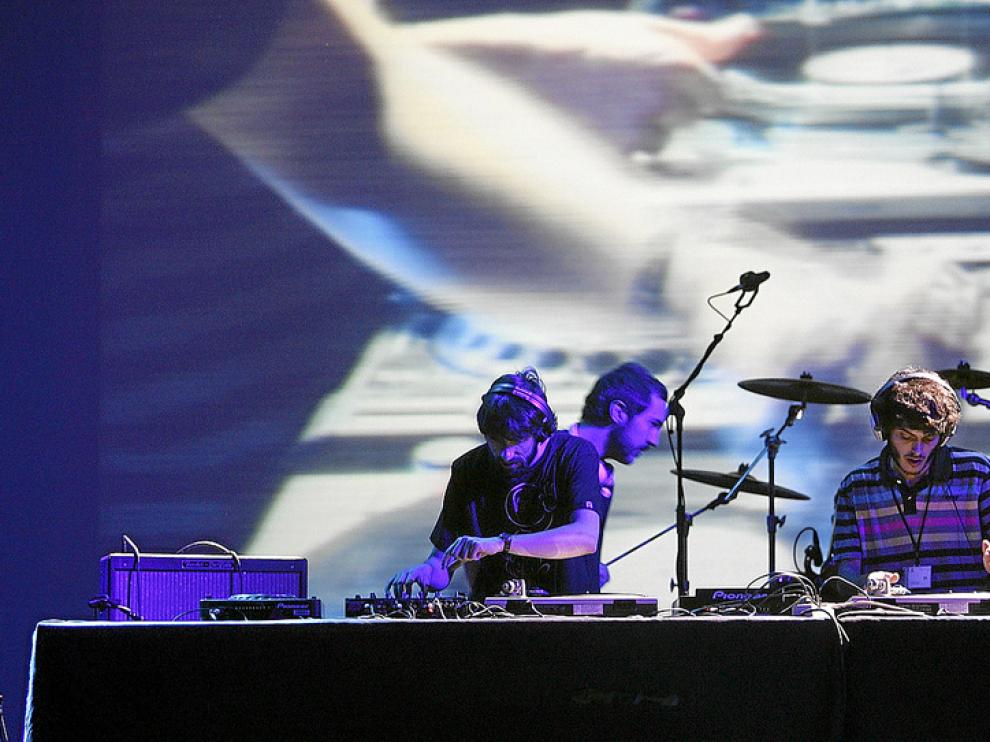 Chelis, Der y Funkforward, en su actuación el sábado por la noche de Future Bass