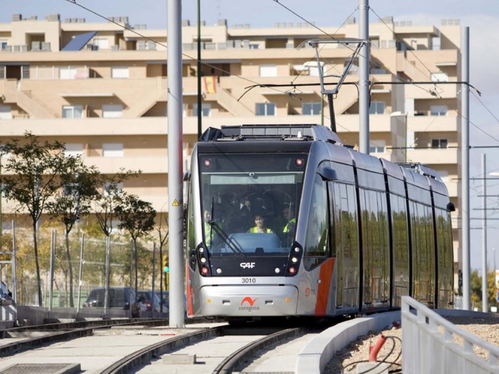 El tranvía de Zaragoza.