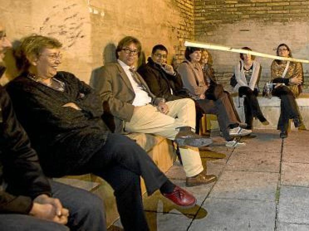 Un momento de la representación en los alrededores de la Seo.